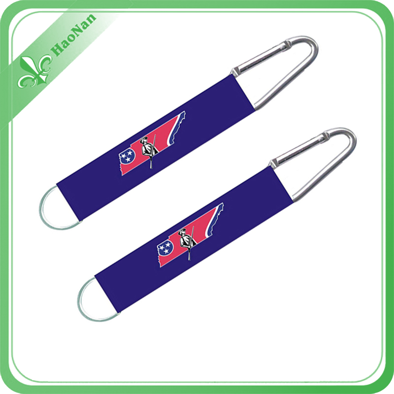 Promotional Cheap Carabiner Metal Keyring with Belt