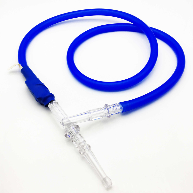 Newest 1.8m Blue LED Flashlight Silicone Hookah Shisha Hose (ES-HH-015-4)