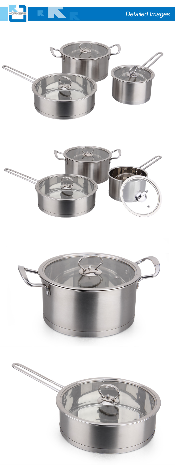 High Quality 304 Stainless Steel Milk/Soup Pot and Pot Set