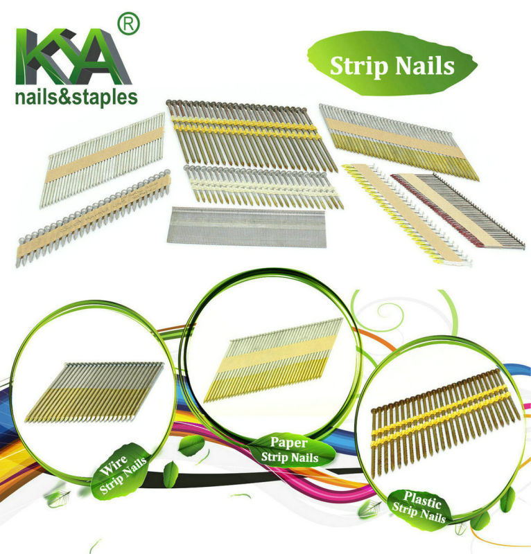Paper Collated 34 Degree Ring Galvanized Strip Nails
