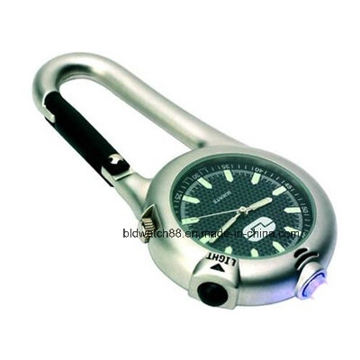 Man Belt Loop Carabiner Clip on Watch Compass