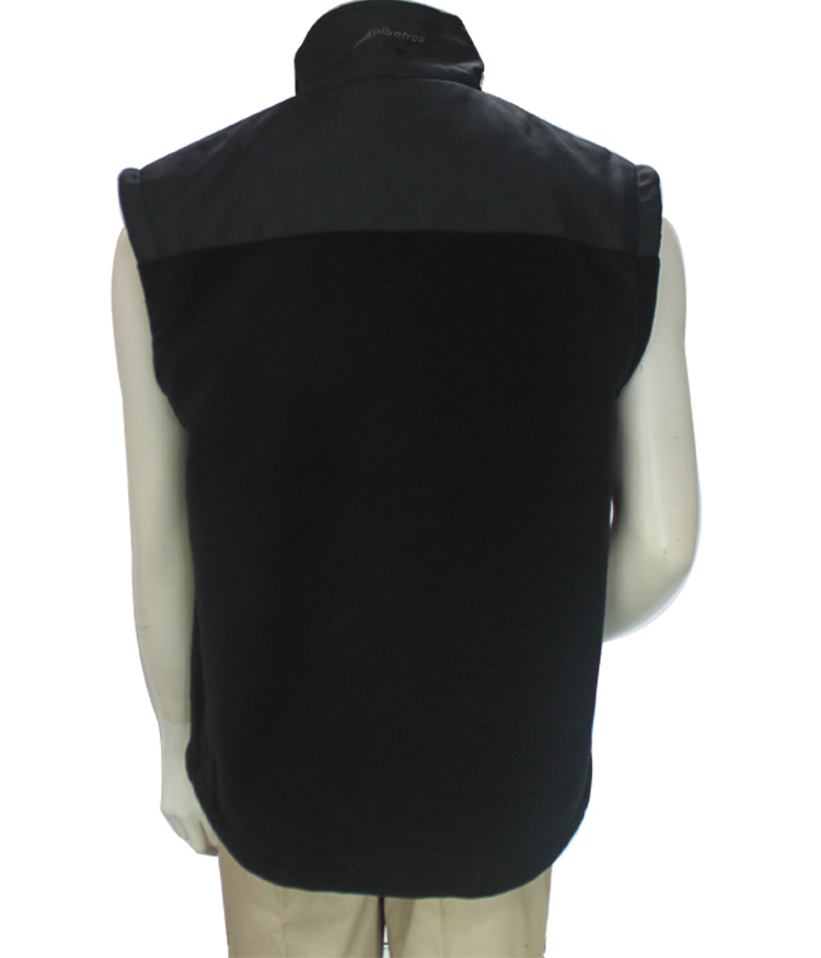 Stand Collar 100% Cotton Multi Pockets Polar Fleece Zipper Sleeveless Uniform Vest Men