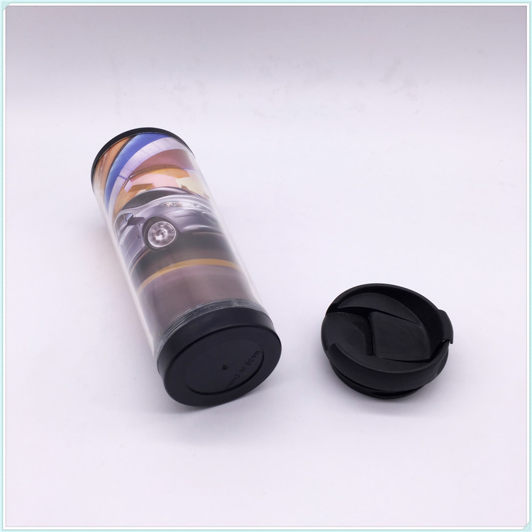 Newest Promotional Plastic Reusable Food Safe Coffee Cup with Lid and Paper Insert