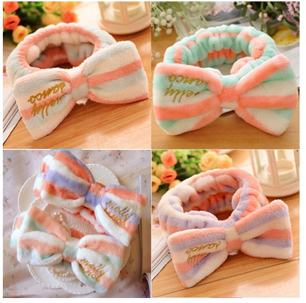 Bowknot Make-up Beauty Headdress, Cotton Headband for Girls