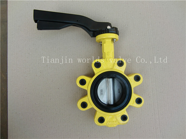 Aluminium Hand Lever Ductile Iron Wafer Butterfly Valve with Ce ISO Approved