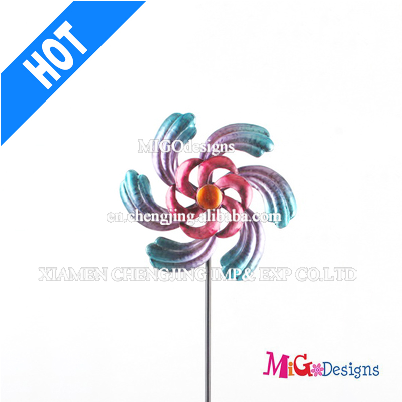 Windmill Metal Printing Garden Stake Decorative Oudoor Stake