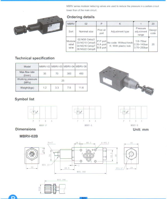 Mbrv Series Modular Reducing Valves