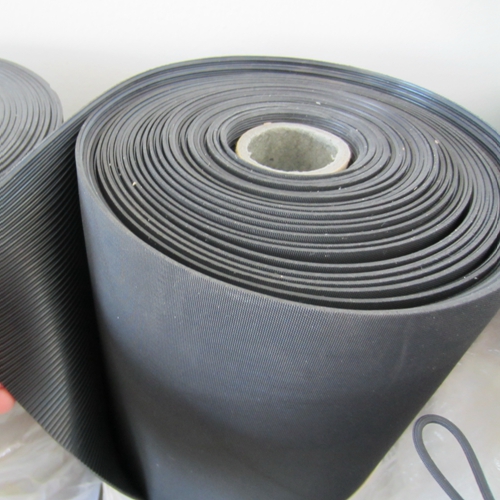 Black Fine Ribbed Anti-Slip Rubber Sheet for Floor