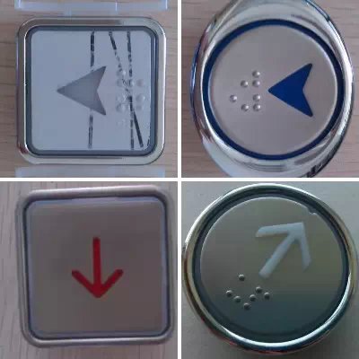 Elevator Round/Square Push Button, Elevator Stainless Steel Push Button