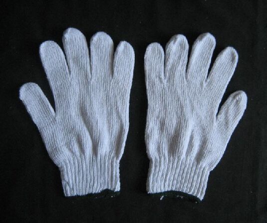 7g Chain Machine Bleached White Color Knit Glove (2401)