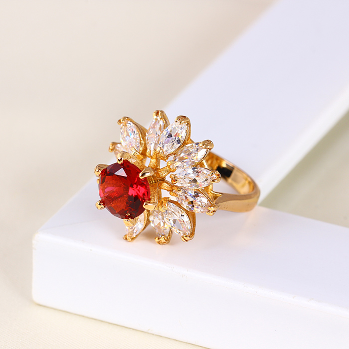 Xuping Fashion New Design Zircon 18k Gold Plated Ring