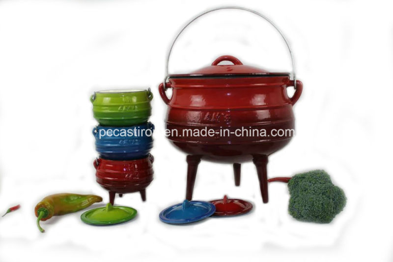 #2, #3, #4, #5 Enamel Cast Iron Potjie Pot with Three Leg/Cauldron