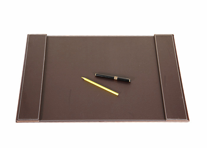 Classic Black PU Leather Desk Pad with Two Side Panels