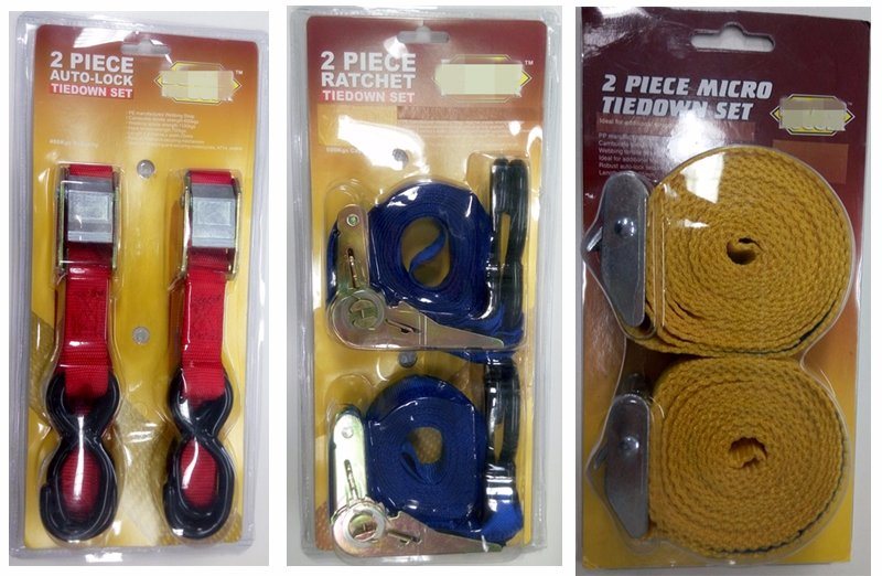 Ratchet Tie Down Strap with Cam Buckle Auto-Lock Tie Down Set