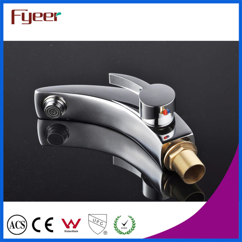 Fyeer Single Handle&Hole Chrome Bathroom Wash Basin Faucet Water Mixer Tap