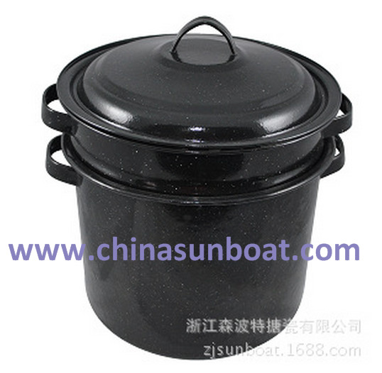 Sunboat 7qt Enamel Stock Pot/ Enamel Funnel Stew Pot