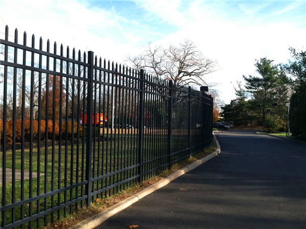 Black Color Steel Picket Fence Panel / Aluminum Fence