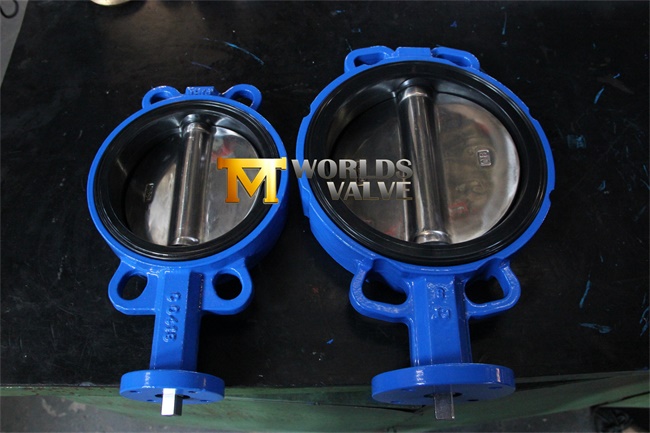 Wafer Butterfly Valve with Di Body CF8m Polished Disc PTFE Seat Free Shaft