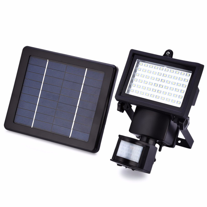 60 LED Solar Powered Security Light Motion Sensor LED Flood Light Lamp Wall Mounted Emergency Light