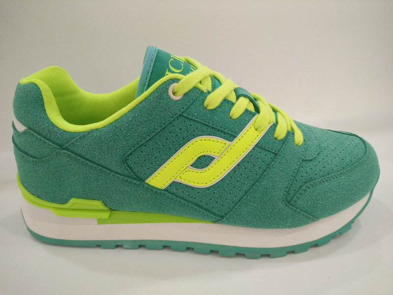 Women Athletic Lace up Green Gym Shoes