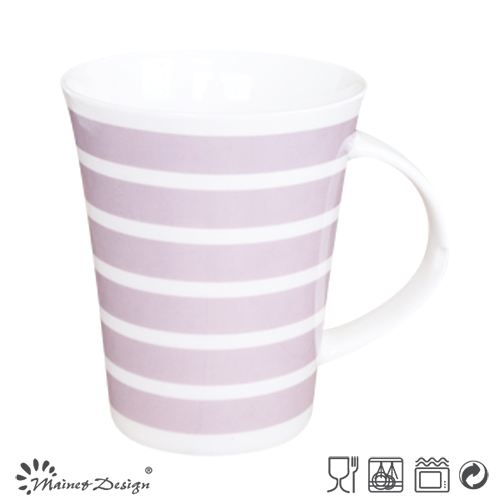 12oz New Bone China Mug with DOT and Strip Design