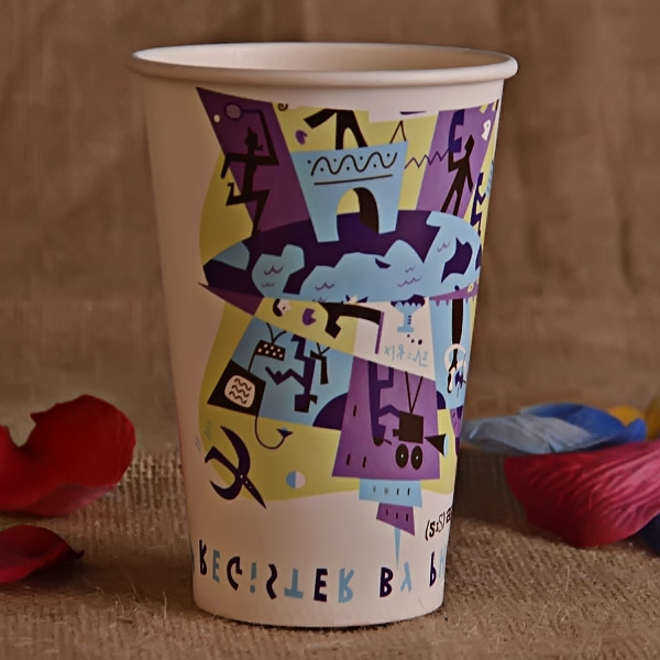 Cold Drinking Paper Cup with Plastic Lids