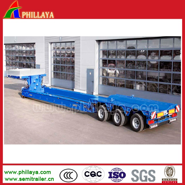 4 Axles Front Loading Detachable Gooseneck Lowbed Semi Trailer