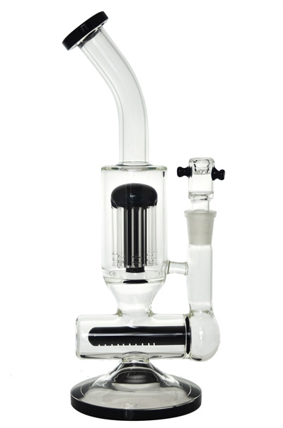 Inline Showerhead Bent Neck Hookah Glass Smoking Water Pipe (ES-GB-432)