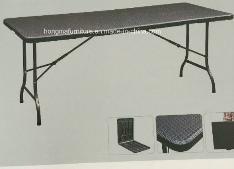 6ft Plastic Folding Table Like Rattan