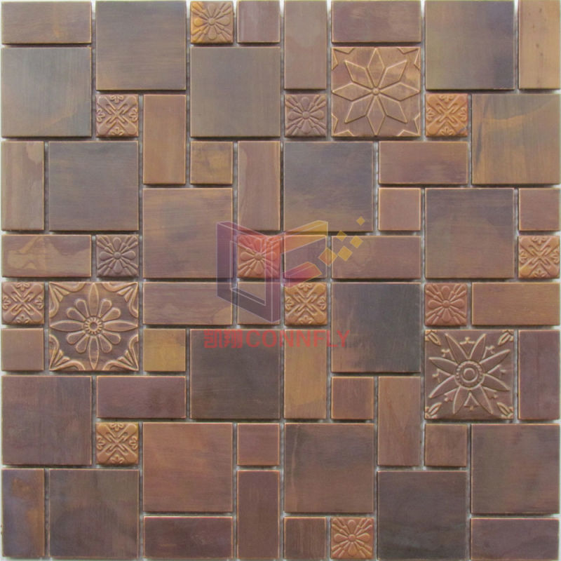 Rustic Copper Wit Pattern Mosaic Tiles (CFM1016)