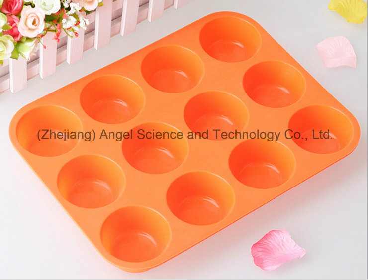 12-Cavity Round Silicone Cookie Tool Cake Mold Chocolate Mold Sc47