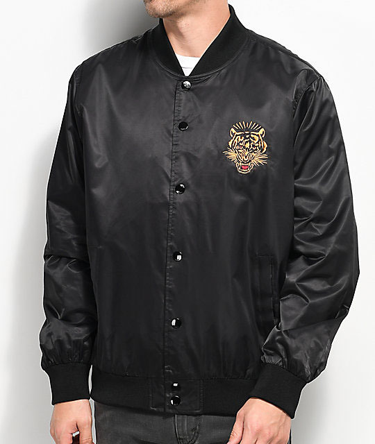 Savage Black Satin Savage Bomber Jacket