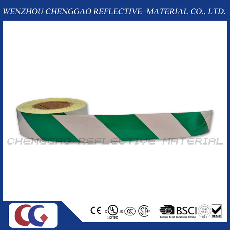 Green and White Stripe Design Reflective Marking Adhesive Tape (C1300-S)