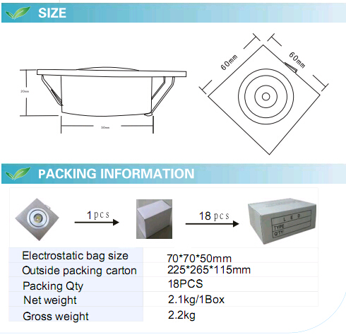 1W Ceiling Light with LED (GN-TH-R1W1-01)