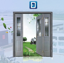 3 Layer Laminated Glass Steel Door