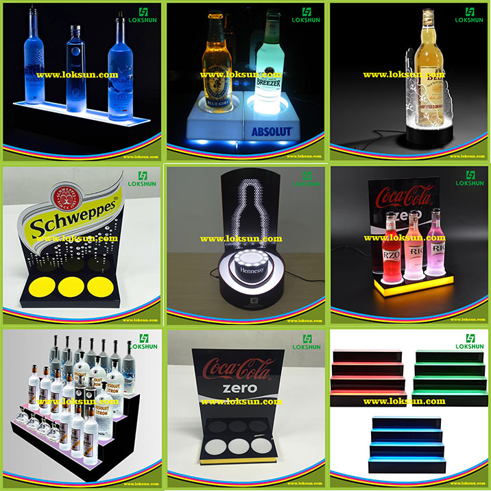 Hot Sale Desk Top Acrylic LED Display Stand LED Wine Holder