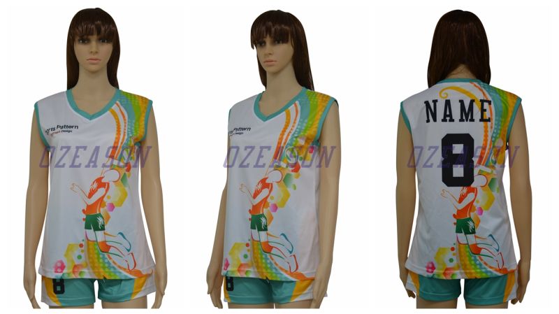 Ozeason Discount Full Dye Sublimation Polo Collar Sleeveless Volleyball Uniforms