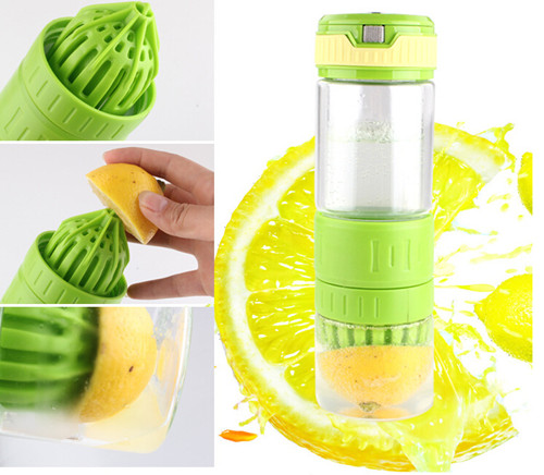 2015 New Design High Borosilicate Lemon Juicer Maker Glass Bottle