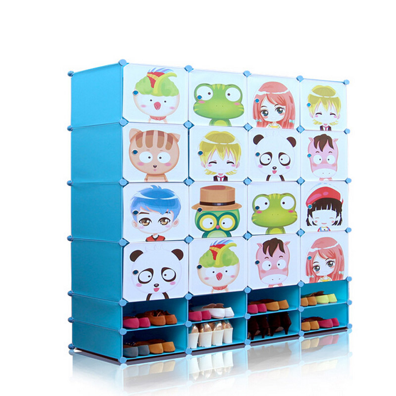 Cartoon DIY Plastic Storage Cabinets with Shoe Cabinets (ZH001-10)