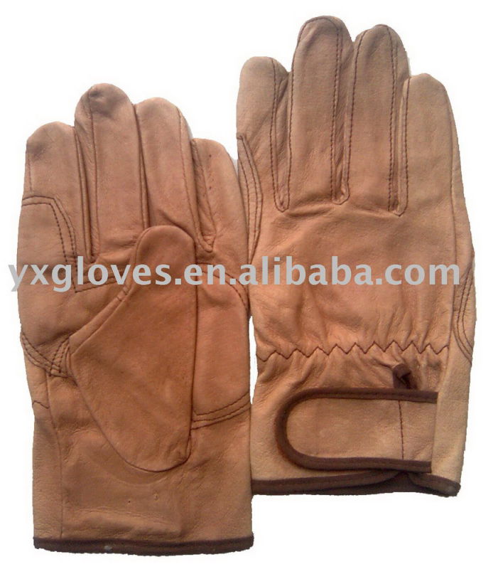 Pig Grain Leather Glove-Driver Glove-Utility Glove-Weight Lifting Glove