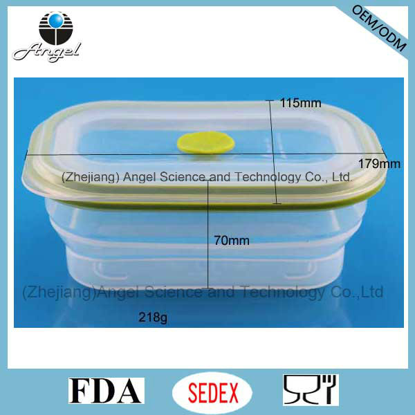 600ml Collapsible Silicone Food Container Tiffin Lunch Box Sfb05