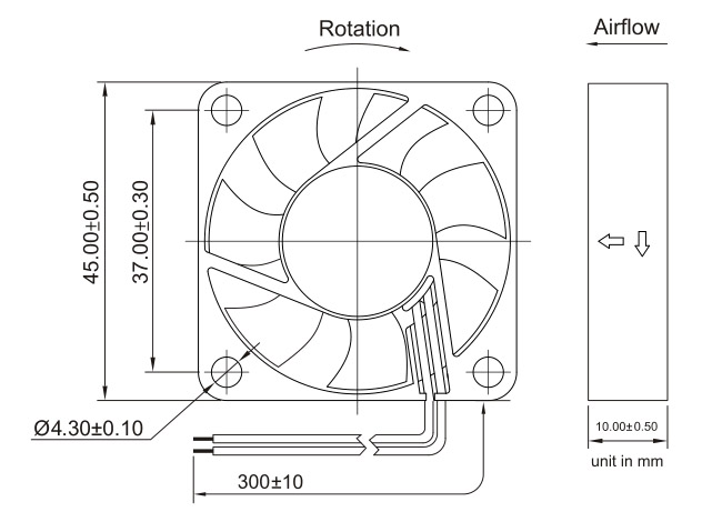 High Air Impedance Axial Fan DC 4510 for High Temperature Environment