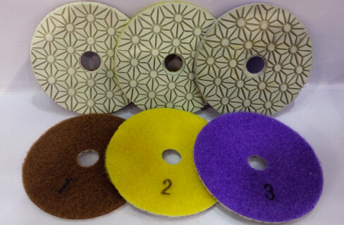 3 Steps Flexible Wet Polishing Pads for Granite Stones