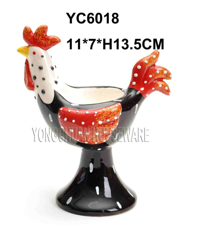 The Rooster Hand-Painted Container