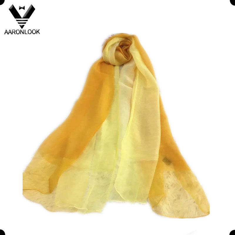 2016 Women High Grade Two Tone Silk and Wool Gauze Scarf