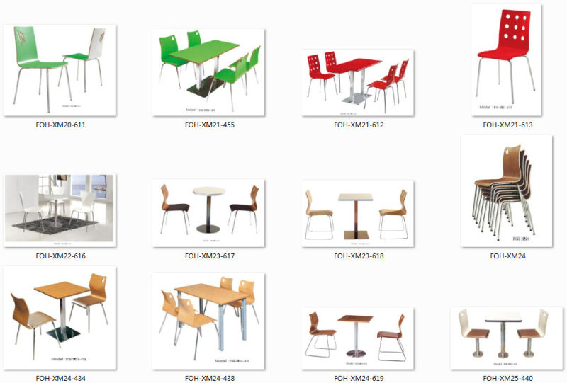 Wholesale Modern Fast Food Restaurant Furniture Table and Chair (FOH-XM60)