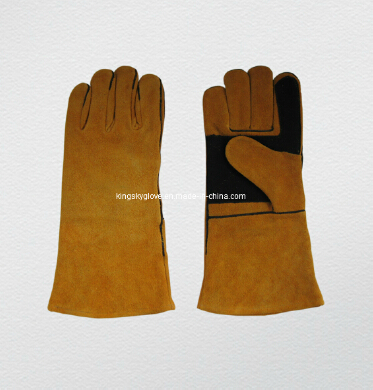 Cow Split Leather Palm Reinforced Welding Work Glove (6540)