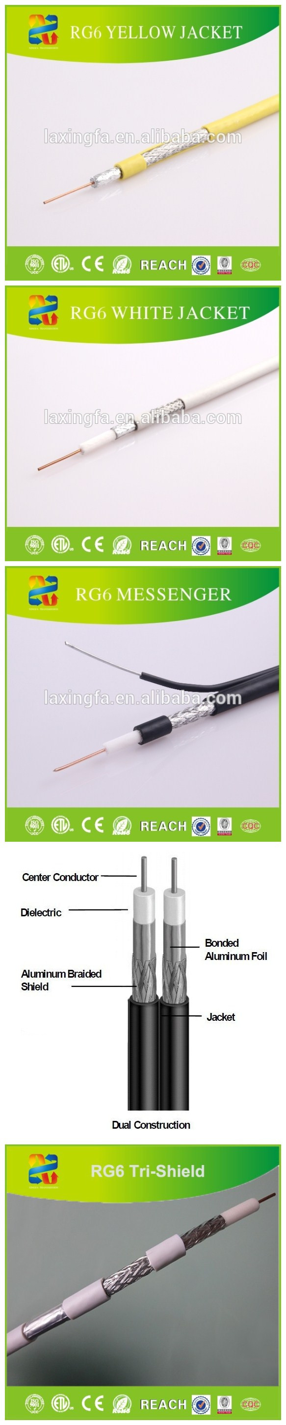 Best Price Coaxial Cable RG6 Tri Cable (RG6 TRI Shield)