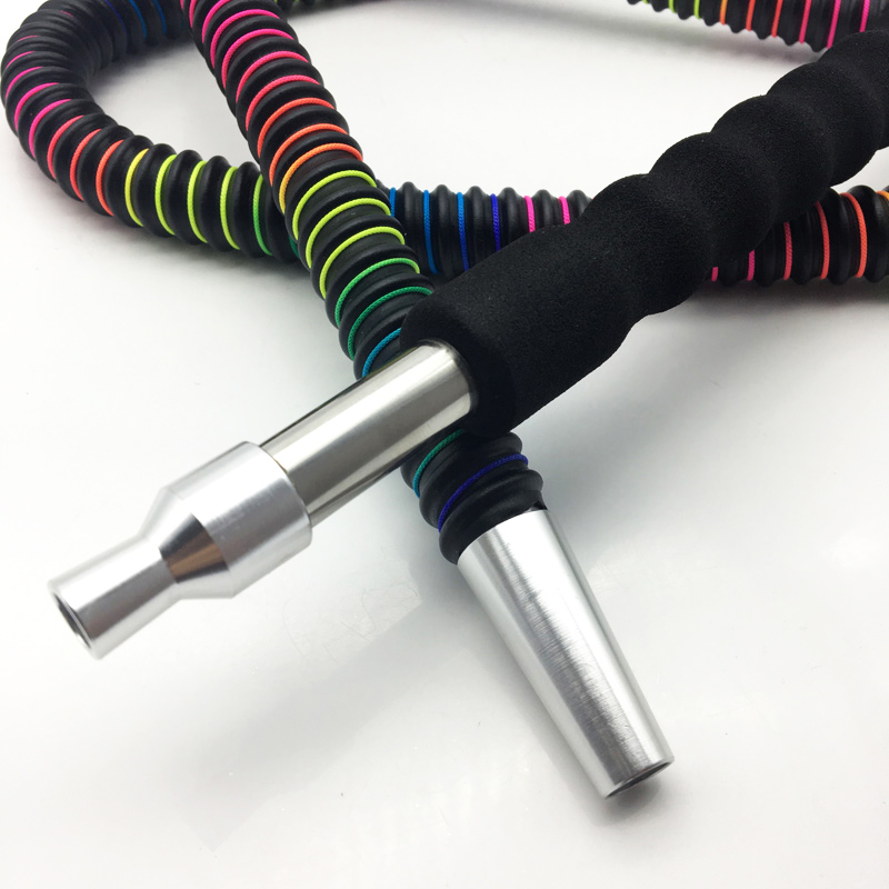 1.8m Black Acrylic Hookah Shisha Hose with Glass Mouthpiece (ES-HH-011-4)