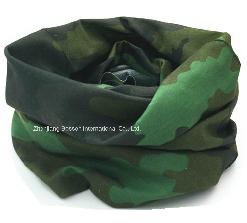 Promotional Customized Logo Printed Army Green Camouflage Printing Polyester Seamless Multifunctional Neck Tube Scarf